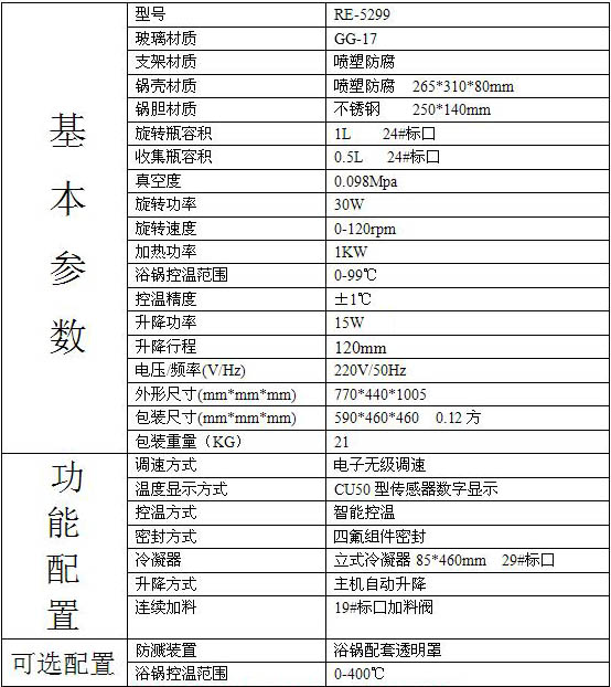 RE5299型旋转式蒸发器